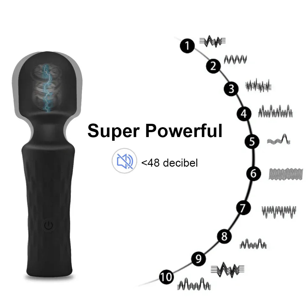 10 Modes Mini Av Magic Wand Vibrator Powerful Stimulator