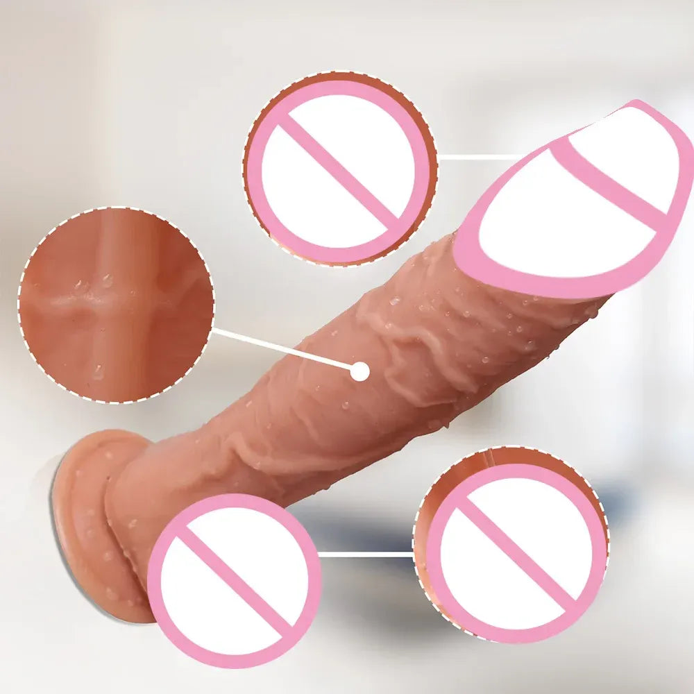 11 Inch Realistic Skin Dildo - Soft Silicone - Suction Cup
