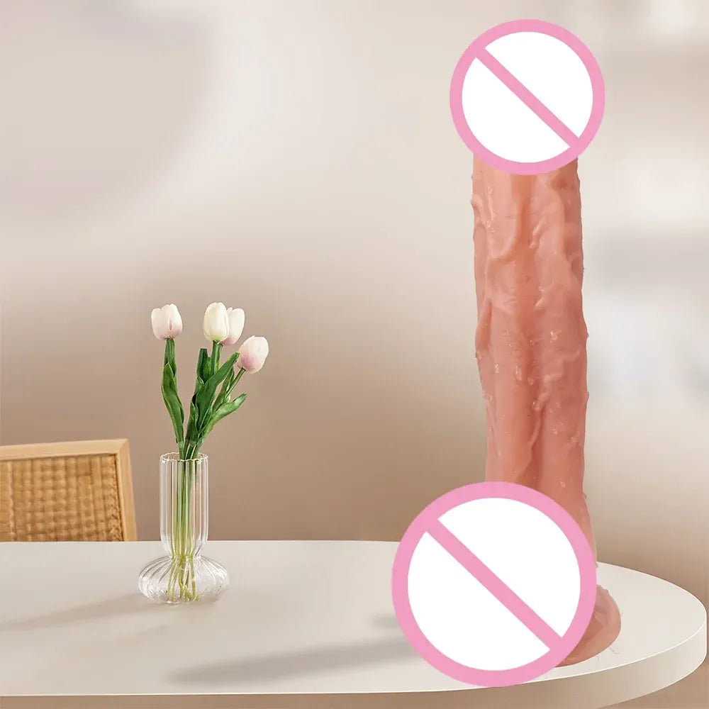 11 Inch Realistic Skin Dildo - Soft Silicone - Suction Cup
