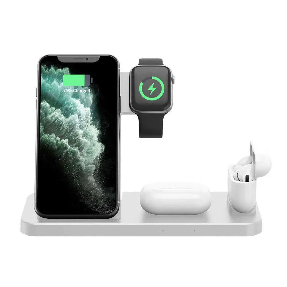 Vibe Geeks 4 - in - 1 Wireless Fast Charging Station for QI