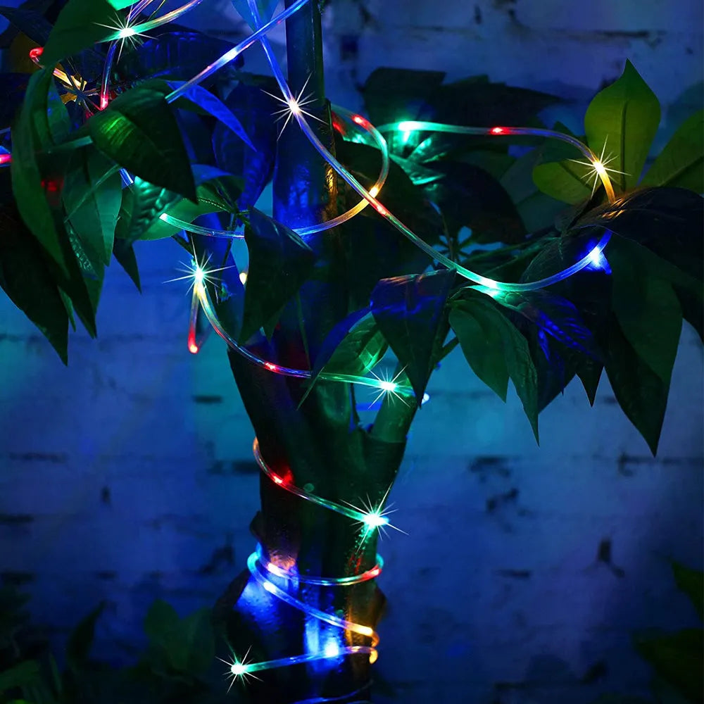 Vibe Geeks 66FT 200 LEDS 8 Modes Solar Powered Fairy String