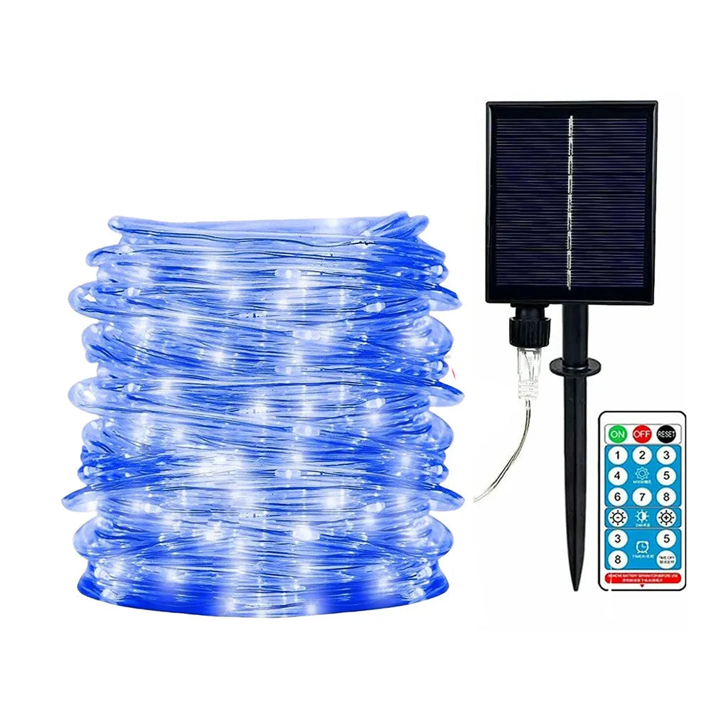 Vibe Geeks 66FT 200 LEDS 8 Modes Solar Powered Fairy String