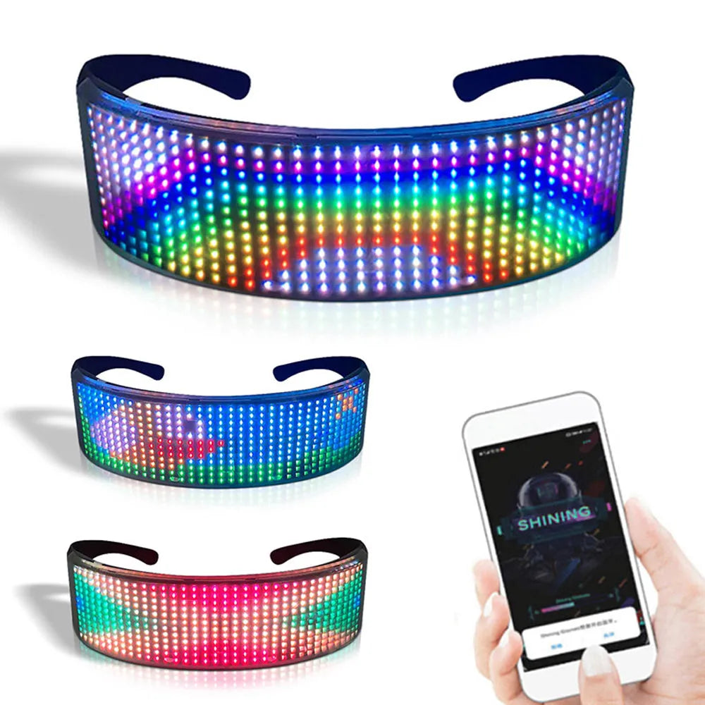 Vibe Geeks USB Rechargeable LED Luminous Eye Glasses