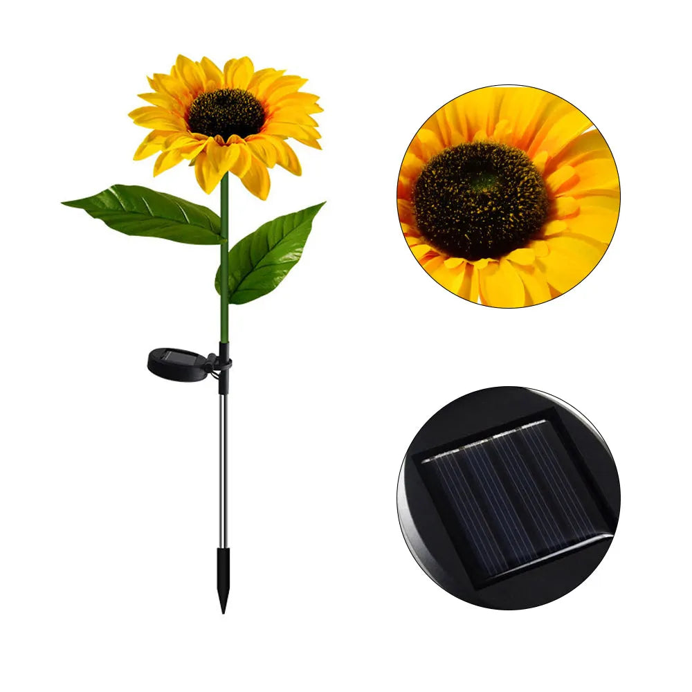 Vibe Geeks Solar Powered Sunflower Garden Lawn Light