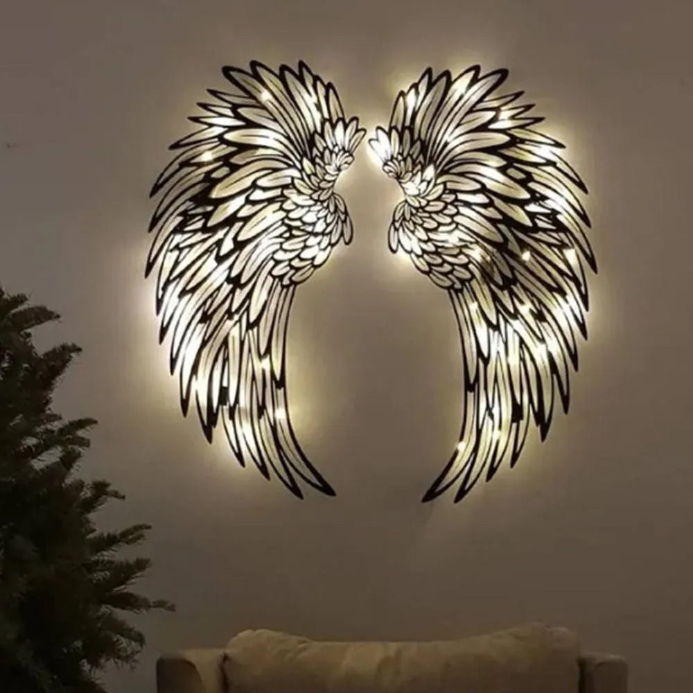 Vibe Geeks Angel Wings Metal Wall Decor with LED Light