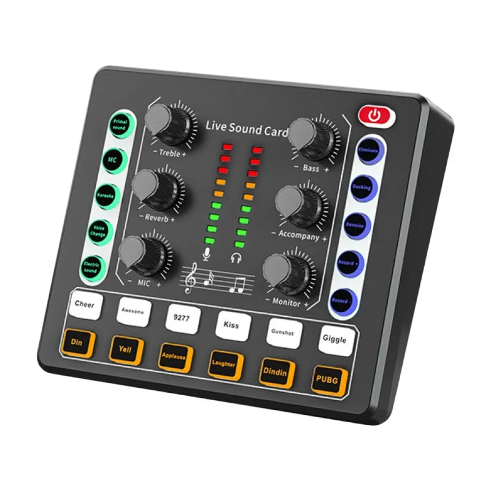 Vibe Geeks Noise Reduction Sound Card Digital Audio Mixer