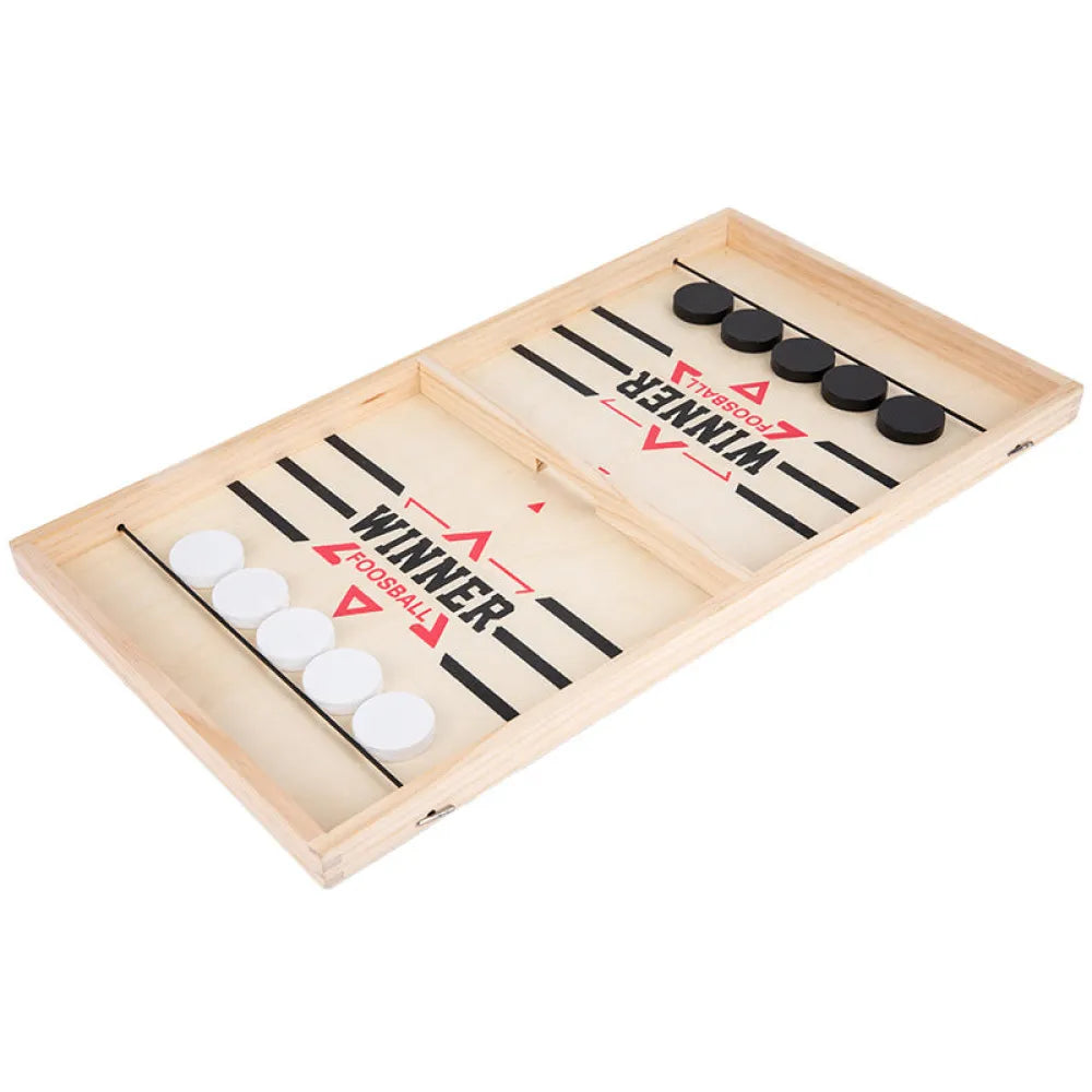 Vibe Geeks Natural Wood 2 Player Sling Puck Game