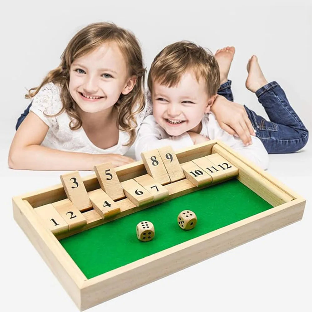 Vibe Geeks Wooden Double Shutter Numbers Flop Table Game