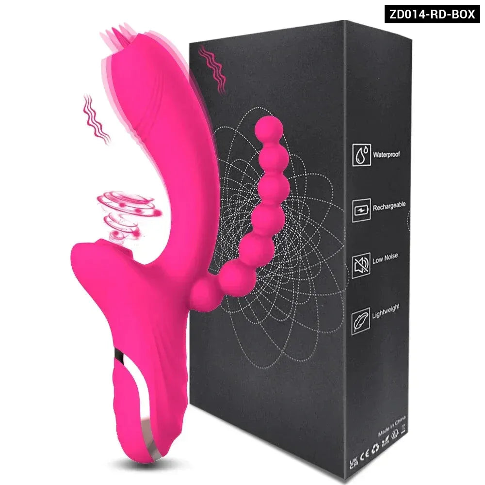 3 In 1 Clit Sucking Vibrator for Women G Spot Vagina Anal