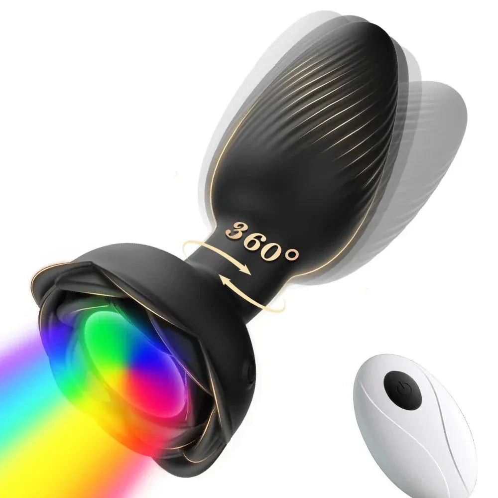 360 Rotating Vibrating Anal Plug Led Light