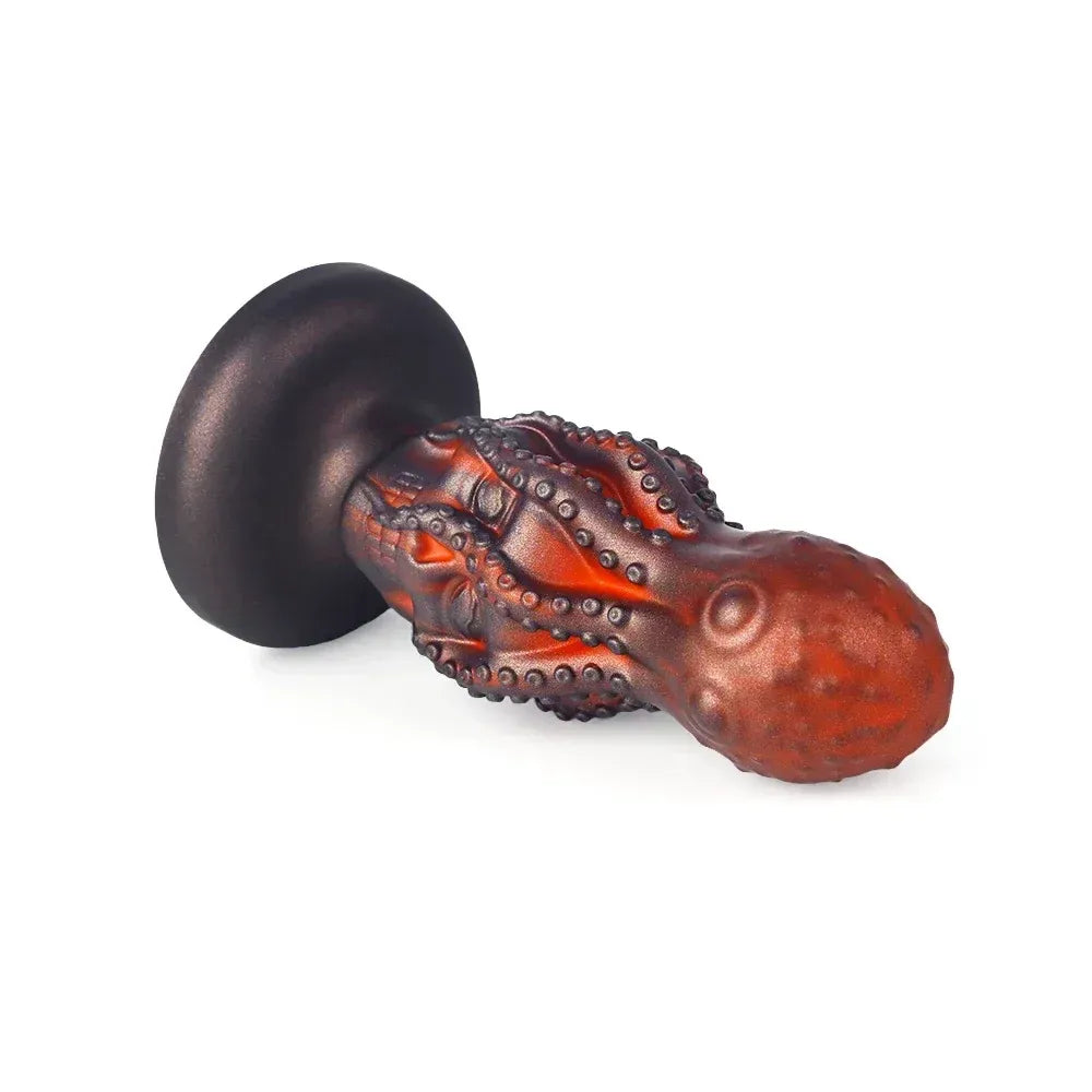 5.7 Inch Silicone Anal Plug With Suction Cup Skull Design
