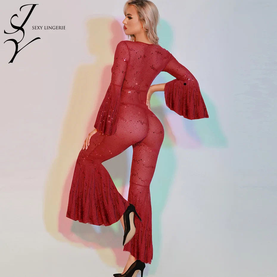 Flare Lace Bodysuit Alluring Women Underwear For Nighttime