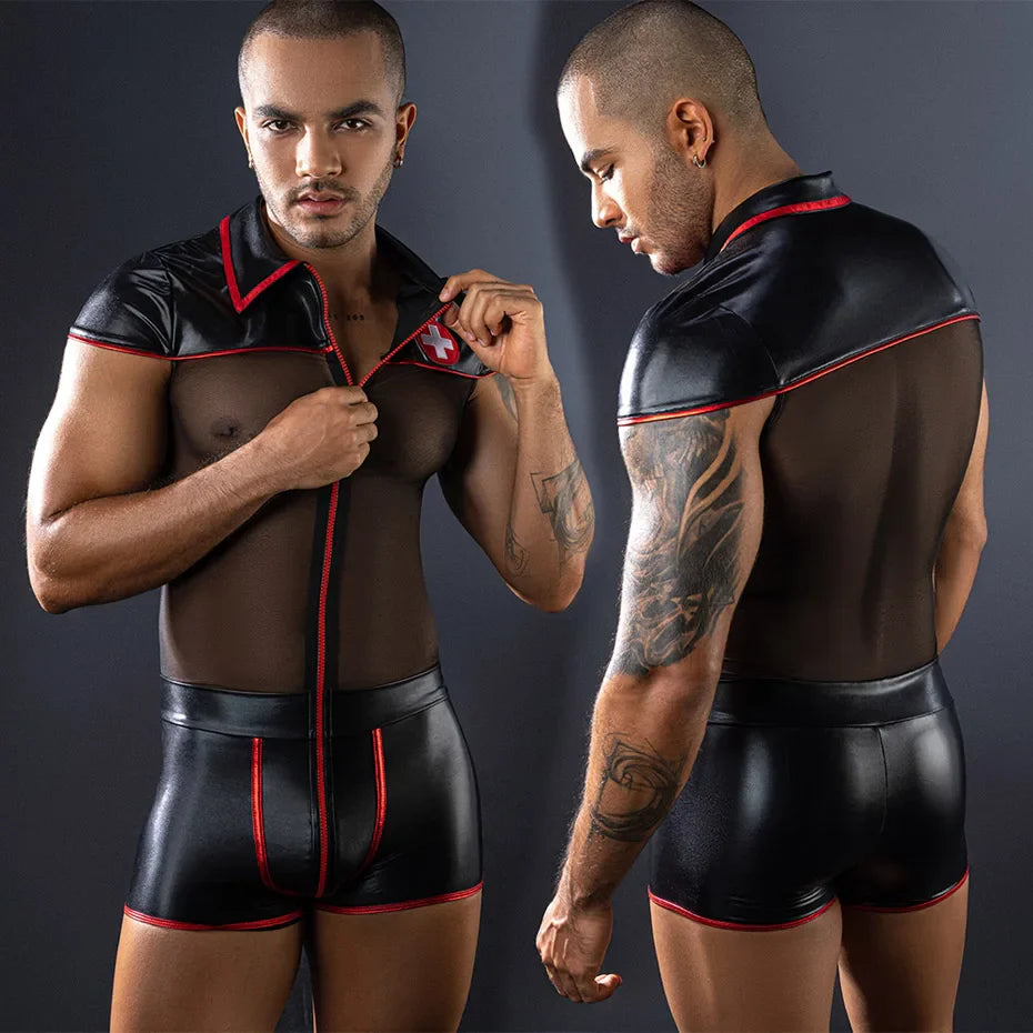 Alluring Doctor Cosplay Lingerie Set White Coat & Pants