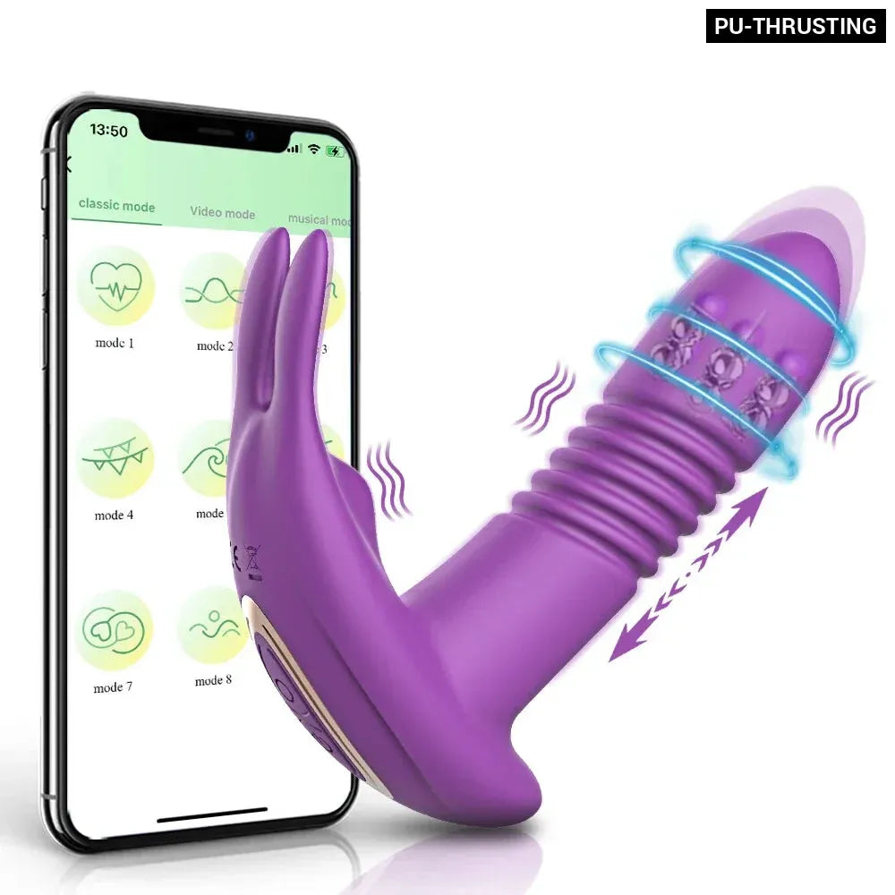 App Controlled Thrusting Vagina Panties Vibrator Wearable