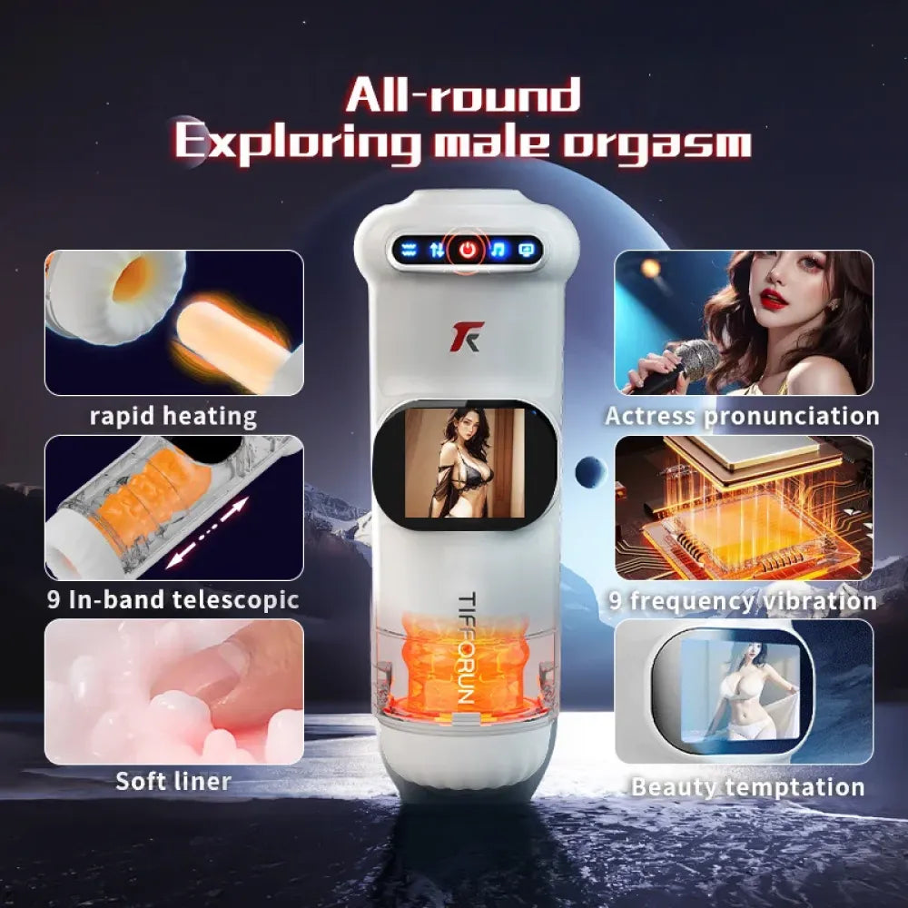 Auto Male Masturbator Cup Telescopic Thrusting Vibrating