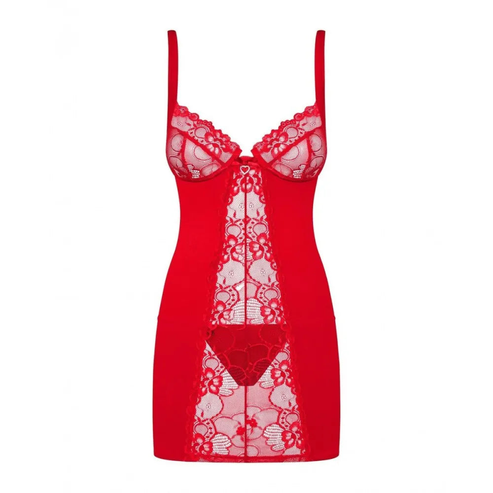 Babydoll By Obsessive Heartina Red S/M