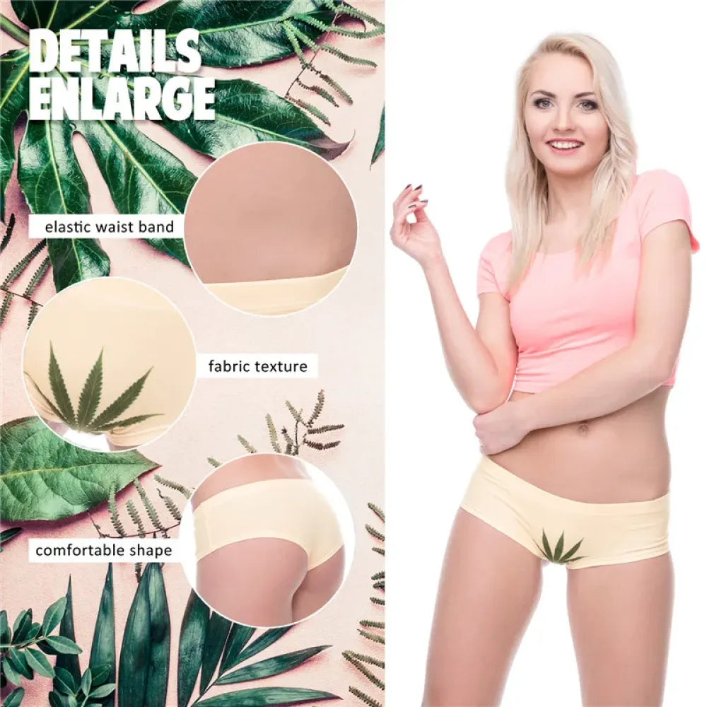 DeanFire Marijuana Funny Print Hipster Panties Underwear