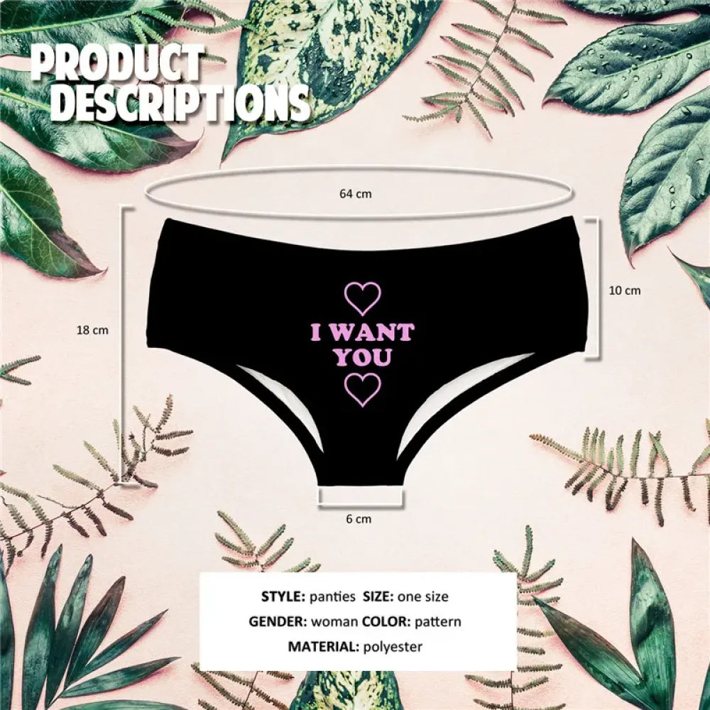 DeanFire Super Soft 3D Panties Women Underwear I WANT