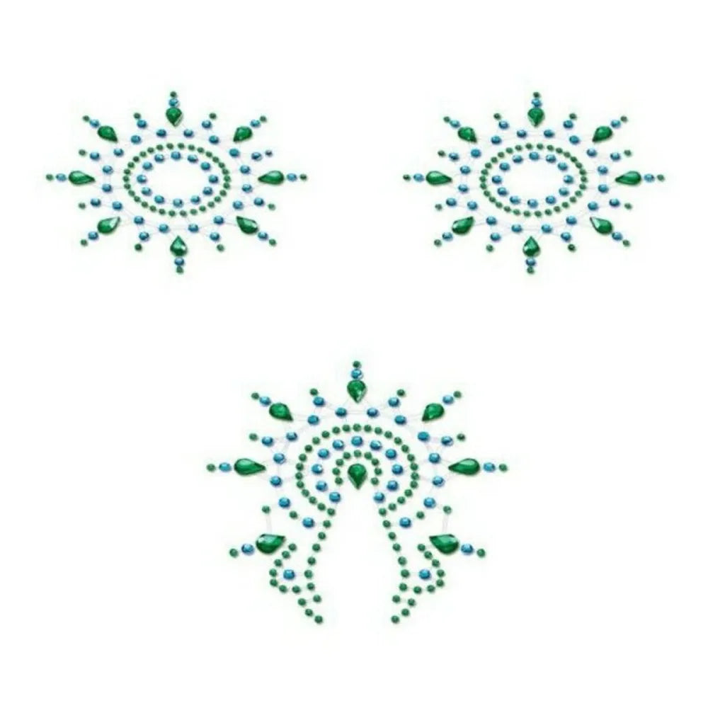 Flamboyant Blue & Green By Mystim 46656 Turquoise (3 Pcs)