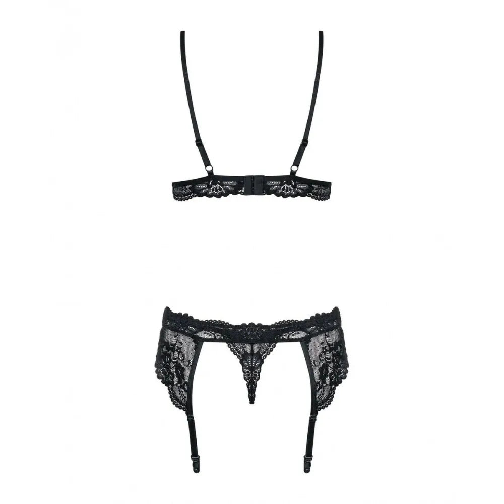 Lace Underwear Set By Obsessive 810-Seg-1 Black S/M