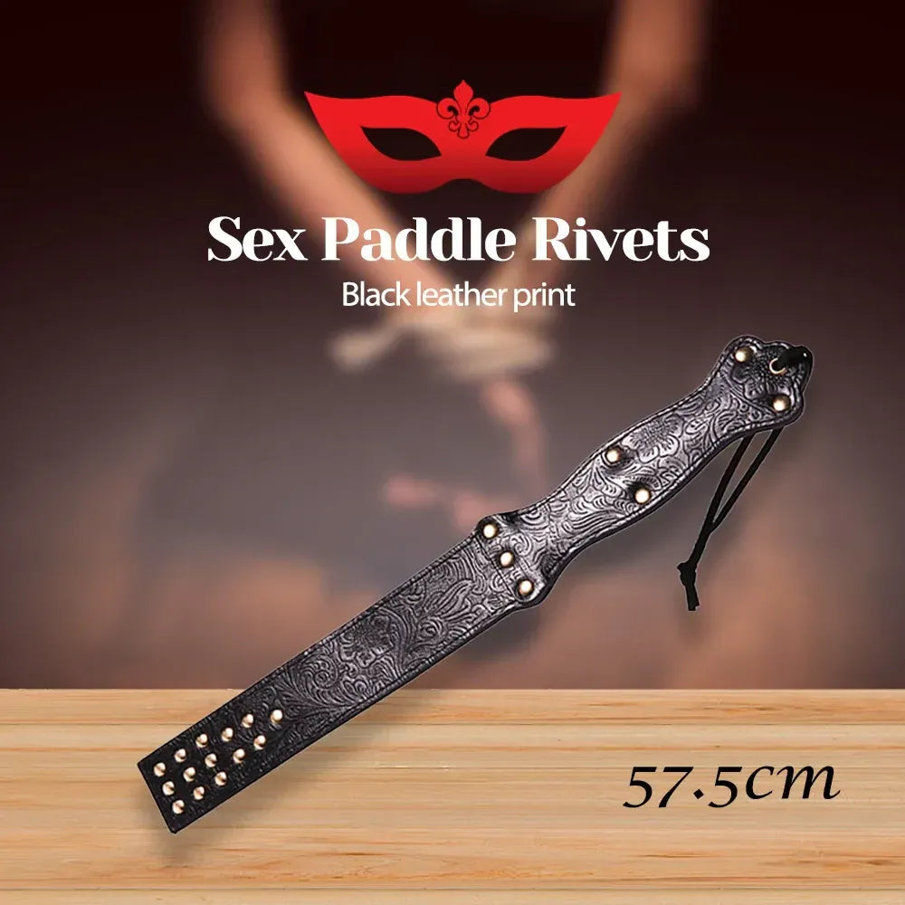Leather Sex Paddle 22.7In Adult Flogger For Bdsm Play