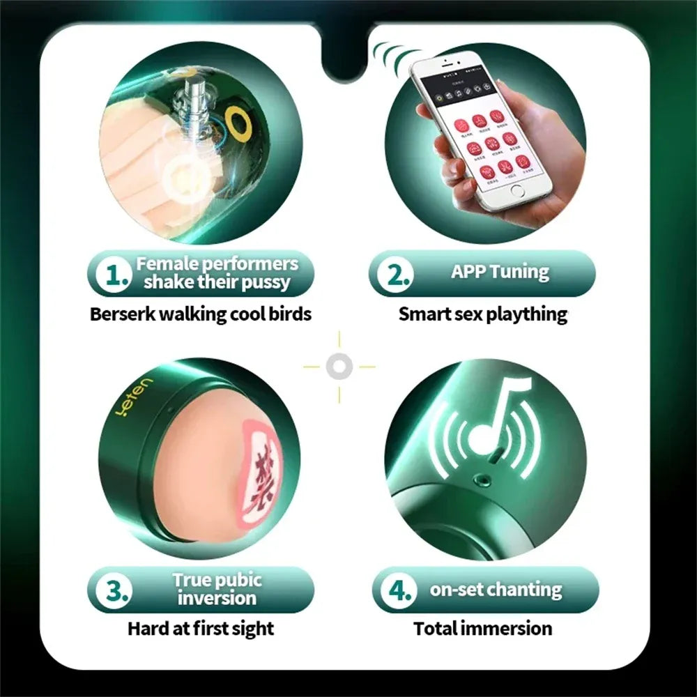 Male Masturbator App Remote Control Vibration Silicone Cup