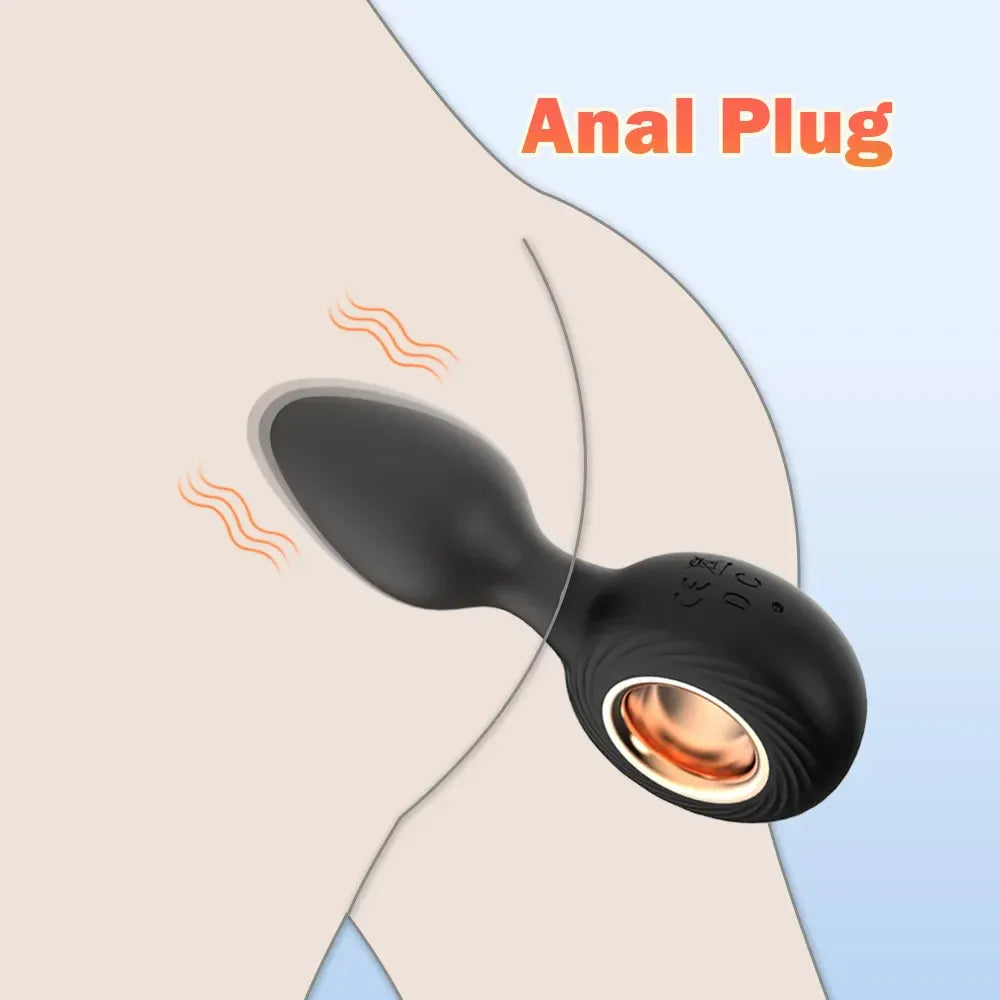 Silicone Anal Plug for Couples Vibrating Prostate Massager