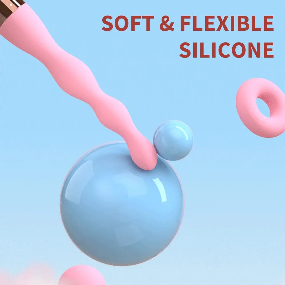 Silicone Anal Vibrator For Couples Beads & Plug