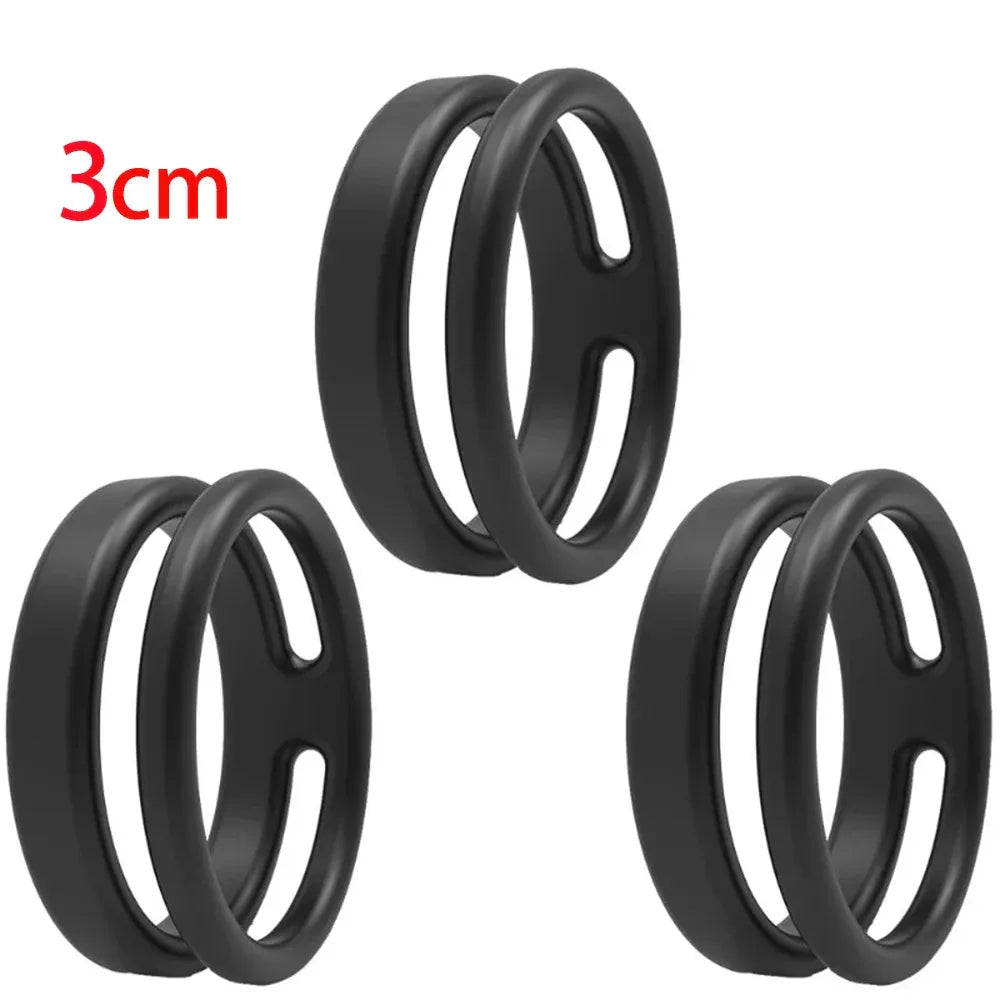 Silicone Dual Cock Ring For Men Delay Ejaculation &