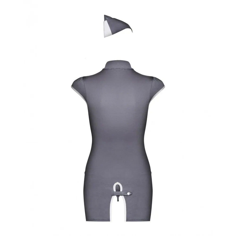 Stewardess Costume Grey S/M By Obsessive Stewardess Grey