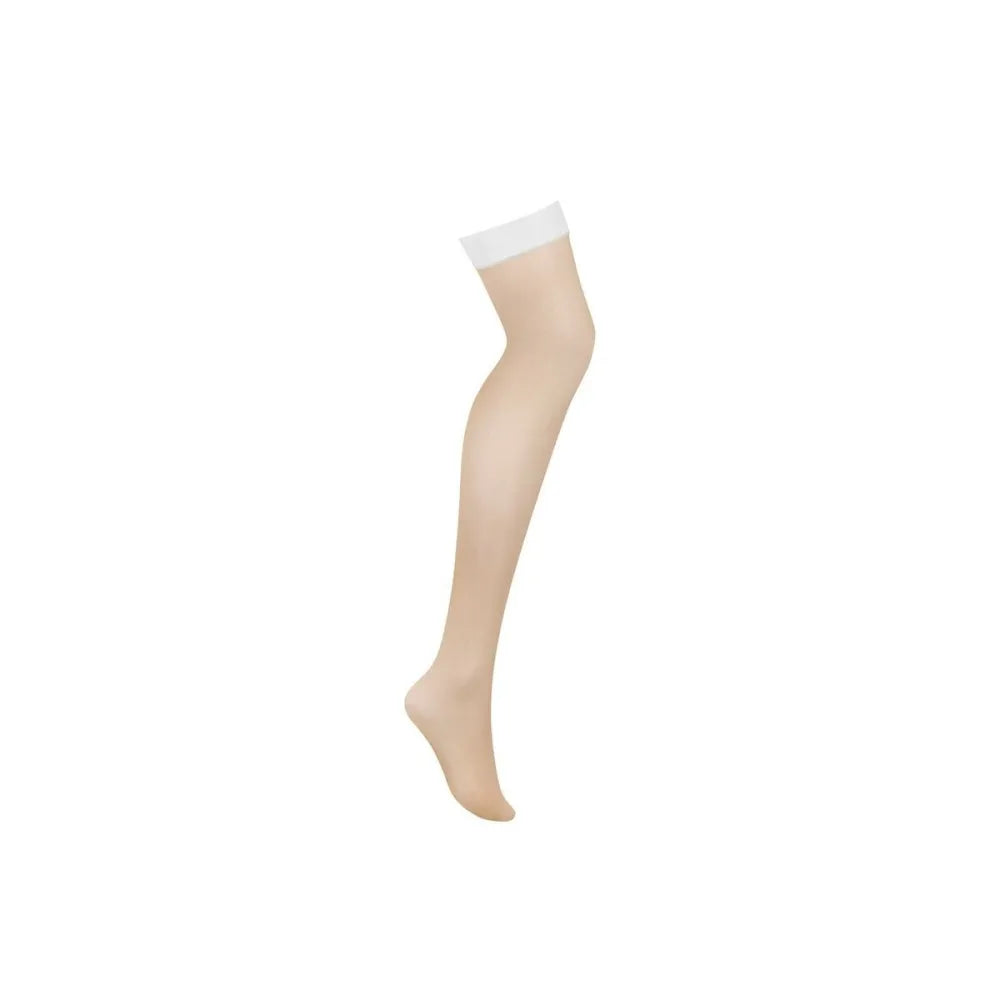 Stockings With Garter By Obsessive S814 White S/M