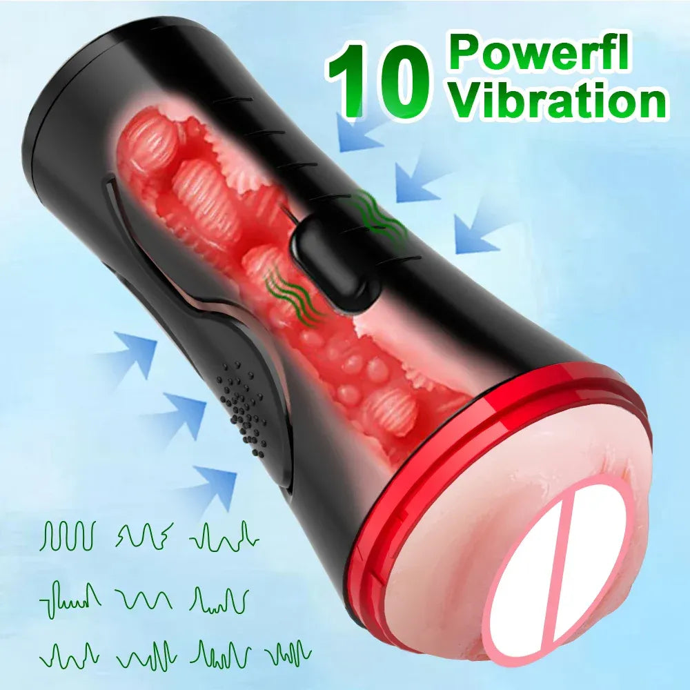 Vibrating Pocket Pussy for Men - Endurance Masturbator