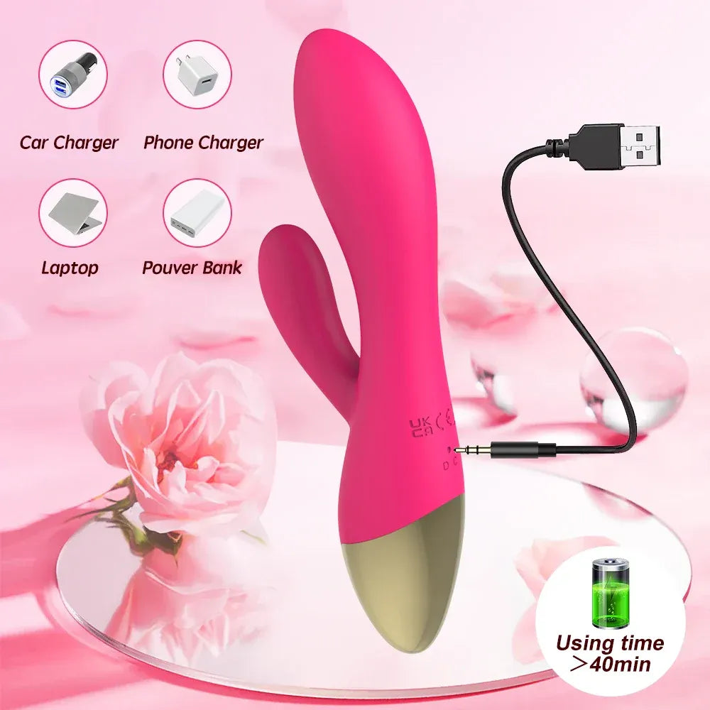 Waterproof Rabbit G Spot Dildo Vibrator For Women