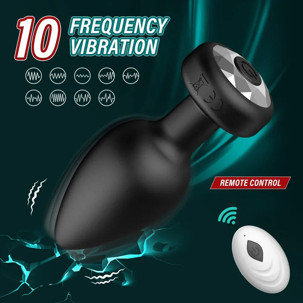 Wireless Anal Plug Vibrator For Men Remote Control Massager