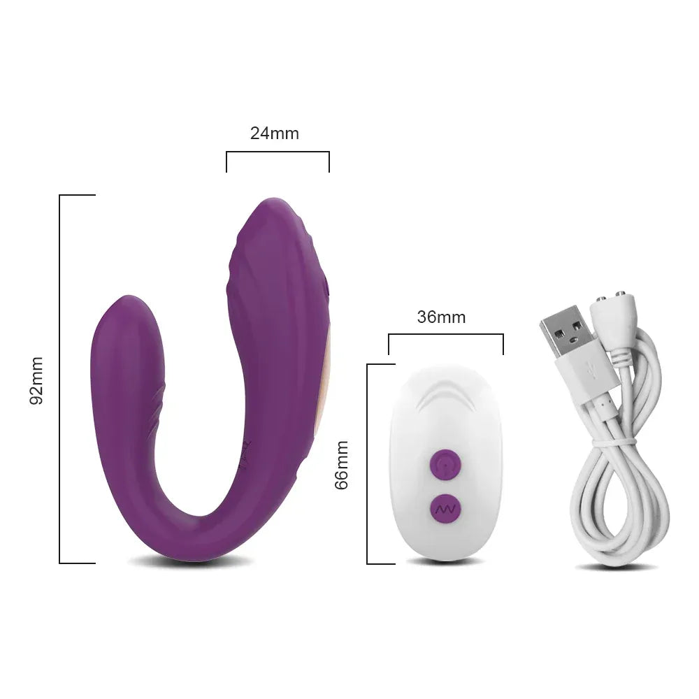 Wireless U-Shaped Dildo Vibrator for Couples